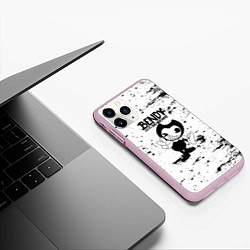 Чехол iPhone 11 Pro матовый Bendy and the ink machine - Black & White, цвет: 3D-розовый — фото 2