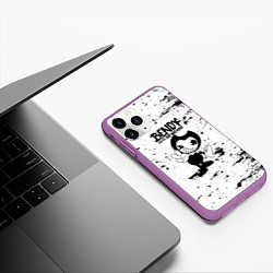 Чехол iPhone 11 Pro матовый Bendy and the ink machine - Black & White, цвет: 3D-фиолетовый — фото 2