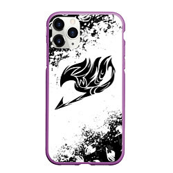 Чехол iPhone 11 Pro матовый ХВОСТ ФЕИ ЧЁРНЫЙ СИМВОЛ FAIRY TAIL BLACK, цвет: 3D-фиолетовый