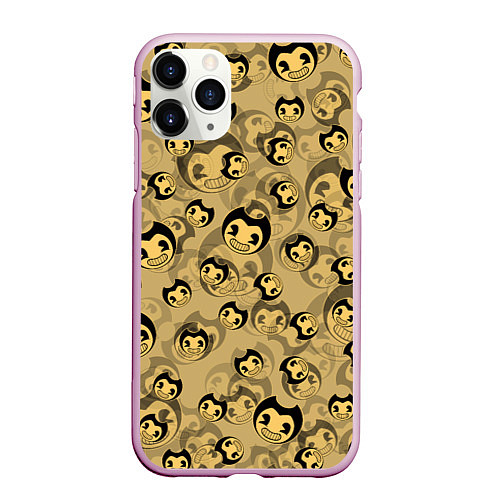 Чехол iPhone 11 Pro матовый PATTERN BENDY AND THE INK MACHINE / 3D-Розовый – фото 1