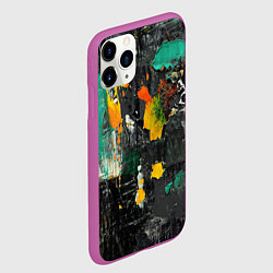 Чехол iPhone 11 Pro матовый Пятна краски, цвет: 3D-фиолетовый — фото 2
