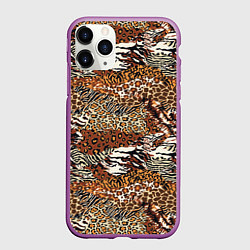 Чехол iPhone 11 Pro матовый Шкуры Диких Животных, цвет: 3D-фиолетовый