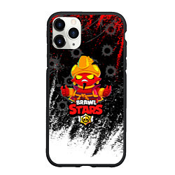 Чехол iPhone 11 Pro матовый BRAWL STARS EVIL GENE СЛЕДЫ ОТ ПУЛЬ, цвет: 3D-черный