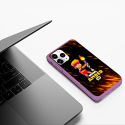 Чехол iPhone 11 Pro матовый Brawl Stars - Amber, цвет: 3D-фиолетовый — фото 2