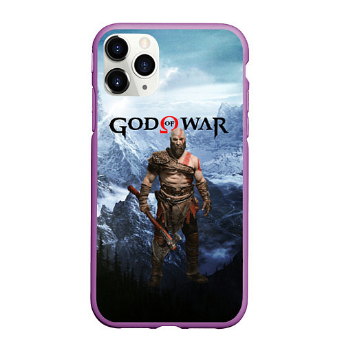 Чехол iPhone 11 Pro матовый Великий God of War Z / 3D-Фиолетовый – фото 1