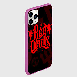 Чехол iPhone 11 Pro матовый МАНЧЕСТЕР ЮНАЙТЕД КРАСНЫЕ ДЬЯВОЛЫ RED DEVILS, цвет: 3D-фиолетовый — фото 2