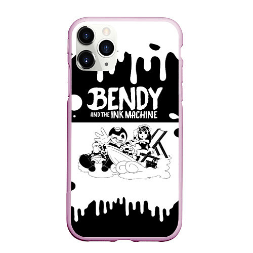 Чехол iPhone 11 Pro матовый БЕНДИ И АЛИСА BENDY AND THE INK MACHINE / 3D-Розовый – фото 1