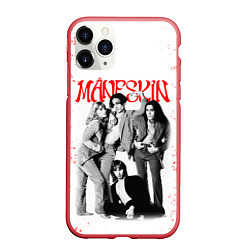 Чехол iPhone 11 Pro матовый MANESKIN POSTER СОСТАВ ГРУППЫ, цвет: 3D-красный