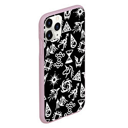 Чехол iPhone 11 Pro матовый EXO BAND SYMBOL PATTERN WHITE K-POP, цвет: 3D-розовый — фото 2