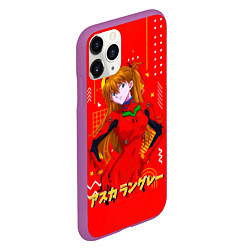 Чехол iPhone 11 Pro матовый Аска Лэнгли Сорью Evangelion, цвет: 3D-фиолетовый — фото 2