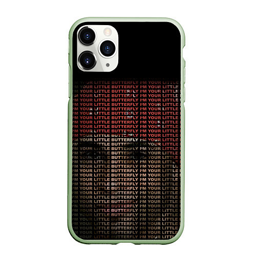 Чехол iPhone 11 Pro матовый IM YOUR LITTLE BUTTERFLY grey / 3D-Салатовый – фото 1