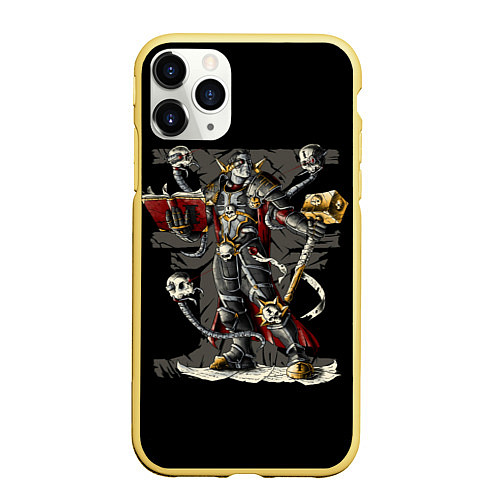 Чехол iPhone 11 Pro матовый Адепт некронов / 3D-Желтый – фото 1