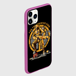 Чехол iPhone 11 Pro матовый Боевой робот Империума, цвет: 3D-фиолетовый — фото 2
