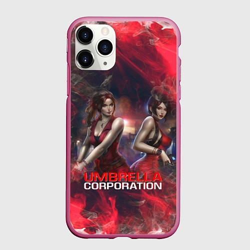 Чехол iPhone 11 Pro матовый UMBRELLA CORP АМБРЕЛЛА КОРП RESIDENT EVIL / 3D-Малиновый – фото 1