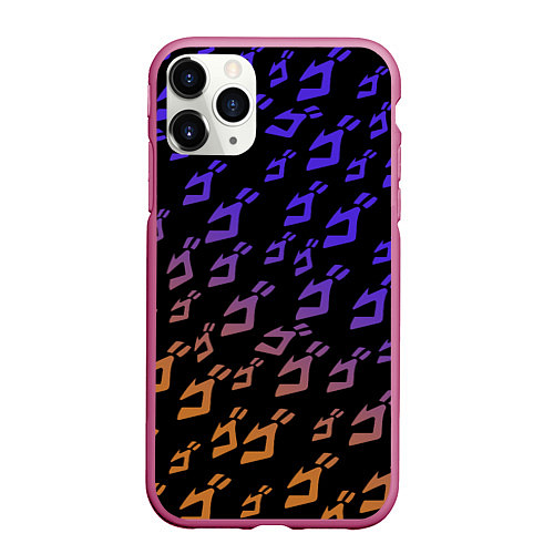 Чехол iPhone 11 Pro матовый JOJOS BIZARRE ADVENTURE PATTERN / 3D-Малиновый – фото 1