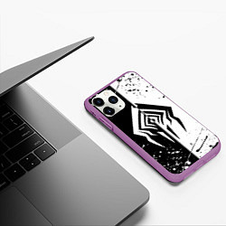 Чехол iPhone 11 Pro матовый WARFRAME STALKER BLACK WHITE СТАЛКЕР, цвет: 3D-фиолетовый — фото 2