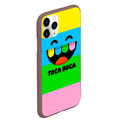 Чехол iPhone 11 Pro матовый Toca Boca Logo Тока Бока, цвет: 3D-коричневый — фото 2