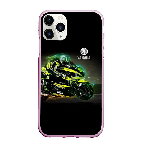 Чехол iPhone 11 Pro матовый YAMAHA - famous racing team! / 3D-Розовый – фото 1