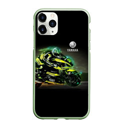 Чехол iPhone 11 Pro матовый YAMAHA - famous racing team!, цвет: 3D-салатовый