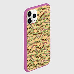 Чехол iPhone 11 Pro матовый Гамбургеры Hamburgers, цвет: 3D-фиолетовый — фото 2