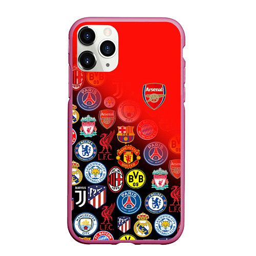 Чехол iPhone 11 Pro матовый ARSENAL SPORT BEST FC / 3D-Малиновый – фото 1