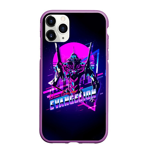 Чехол iPhone 11 Pro матовый Ева 01 - Neon Genesis Evangelion / 3D-Фиолетовый – фото 1