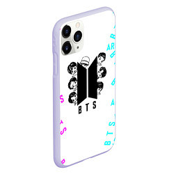 Чехол iPhone 11 Pro матовый B T S Логотип в цвете, цвет: 3D-светло-сиреневый — фото 2