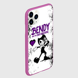 Чехол iPhone 11 Pro матовый HEART BENDY AND THE INK MACHINE, цвет: 3D-фиолетовый — фото 2