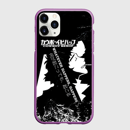 Чехол iPhone 11 Pro матовый Ичиго, Бякуя, Тосиро и Гин - Bleach / 3D-Фиолетовый – фото 1