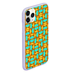 Чехол iPhone 11 Pro матовый GEOMETRY DASH CLASSIC FACE PATTERN КЛАССИКА, цвет: 3D-светло-сиреневый — фото 2