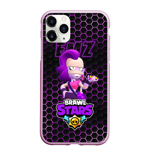 Чехол iPhone 11 Pro матовый Эмз BRAWL STARS соты / 3D-Розовый – фото 1