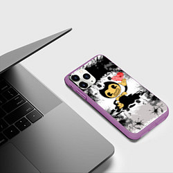 Чехол iPhone 11 Pro матовый BENDY LOVE БЕНДИ С СЕРДЦЕМ, цвет: 3D-фиолетовый — фото 2