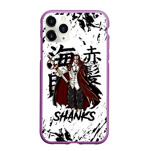 Чехол iPhone 11 Pro матовый SHANKS ONE PIECE / 3D-Фиолетовый – фото 1