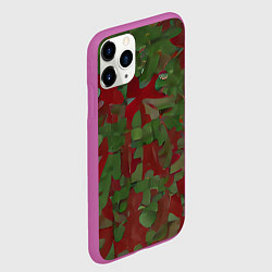 Чехол iPhone 11 Pro матовый Незаметный новогодний камуфляж, цвет: 3D-фиолетовый — фото 2
