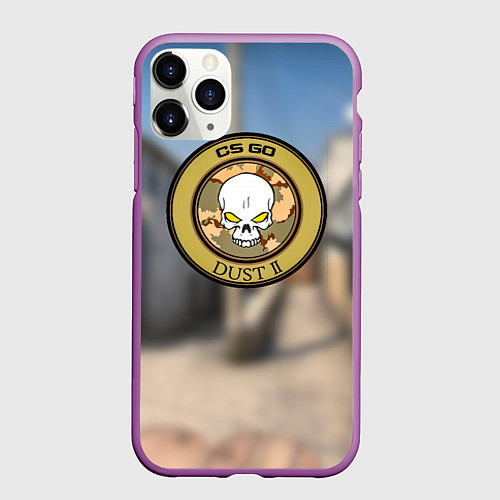 Чехол iPhone 11 Pro матовый CS GO dust 2 / 3D-Фиолетовый – фото 1