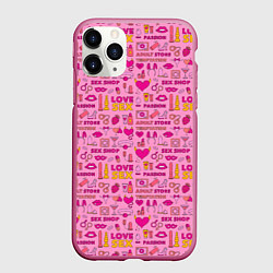 Чехол iPhone 11 Pro матовый Секс-Шоп, цвет: 3D-малиновый