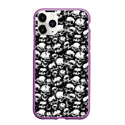 Чехол iPhone 11 Pro матовый Screaming skulls, цвет: 3D-фиолетовый