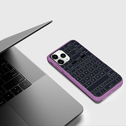 Чехол iPhone 11 Pro матовый КЛАВИАТУРА КОМПЬЮТЕРНАЯ КНОПКИ, цвет: 3D-фиолетовый — фото 2