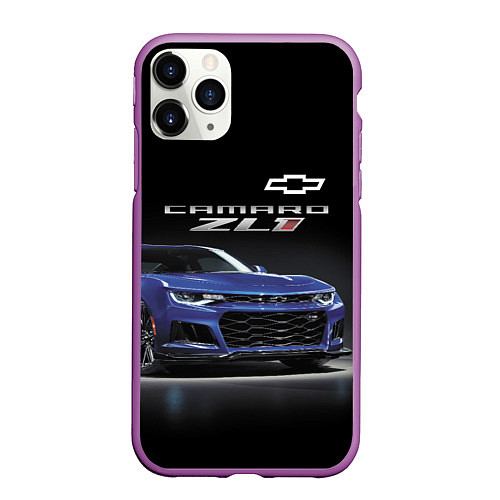 Чехол iPhone 11 Pro матовый Chevrolet Camaro ZL1 Motorsport / 3D-Фиолетовый – фото 1