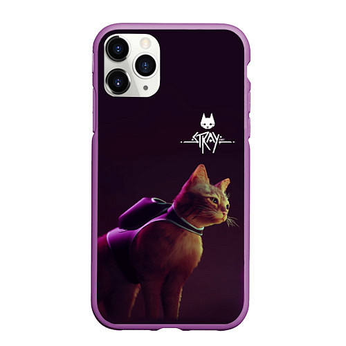 Чехол iPhone 11 Pro матовый Stray: Wandering Cat / 3D-Фиолетовый – фото 1