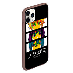 Чехол iPhone 11 Pro матовый Юкине, Ики и Ято - Noragami, цвет: 3D-коричневый — фото 2