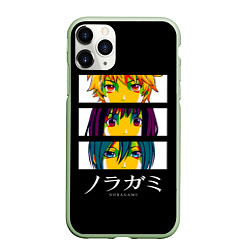 Чехол iPhone 11 Pro матовый Юкине, Ики и Ято - Noragami, цвет: 3D-салатовый