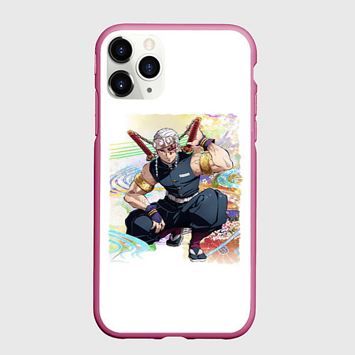 Чехол iPhone 11 Pro матовый Тенген Tengen Uzui / 3D-Малиновый – фото 1