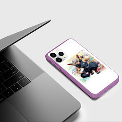 Чехол iPhone 11 Pro матовый Тенген Tengen Uzui, цвет: 3D-фиолетовый — фото 2