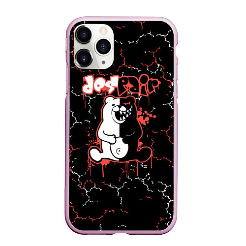 Чехол iPhone 11 Pro матовый Monokuma монокума / 3D-Розовый – фото 1