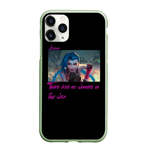 Чехол iPhone 11 Pro матовый Джинкс There are no winners in this war / 3D-Салатовый – фото 1