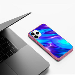 Чехол iPhone 11 Pro матовый Neon Holographic, цвет: 3D-малиновый — фото 2