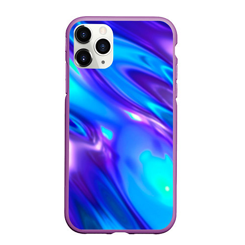 Чехол iPhone 11 Pro матовый Neon Holographic / 3D-Фиолетовый – фото 1