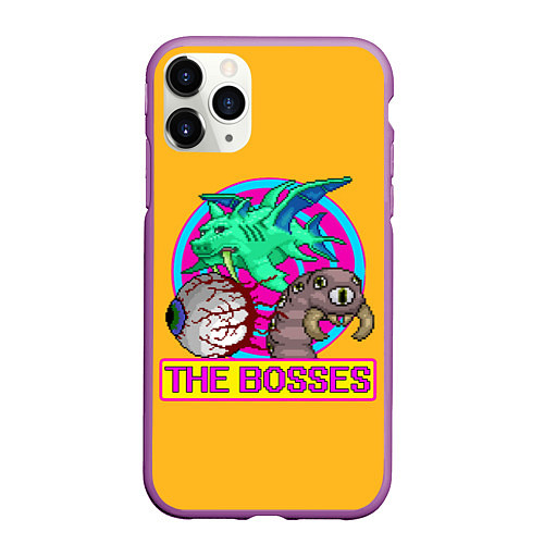 Чехол iPhone 11 Pro матовый The Bosses of Terraria / 3D-Фиолетовый – фото 1