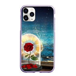 Чехол iPhone 11 Pro матовый Роза в Колбе, цвет: 3D-светло-сиреневый